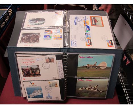 Five Full Albums of G.B. and Commonwealth Stamp Covers, all on a theme of Shipping or other transport, including Benham Spani