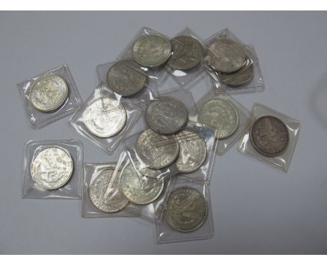 Sixteen USA Morgan Silver Dollars. Usually higher grade coins.