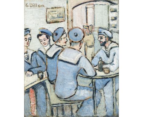 Gerard Dillon (1916-1971)  Sailors  Oil on board, 27 x 22cm (10½ x 8½'')  SignedSailors shows a group of men in their uniform