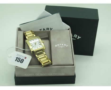Rotary; A Modern Westport Gold Plated Gent's Wristwatch, GB02355/02 (12318), complete with spare links, in original box. 