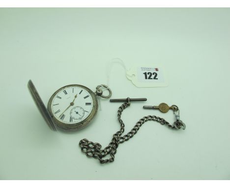 A Victorian Hallmarked Silver Cased Hunter Pocketwatch, the white dial with black Roman numerals and seconds subsidiary dial,