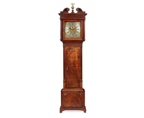 GEORGE III MAHOGANY LONGCASE CLOCK, BY THOMAS ATKINSON, ORMSKIRK LATE 18TH CENTURY the Gillows type case with swan neck pedim