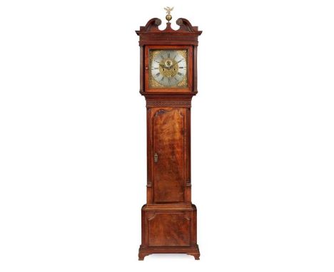 GEORGE III MAHOGANY LONGCASE CLOCK, BY THOMAS ATKINSON, ORMSKIRK LATE 18TH CENTURY the Gillows type case with swan neck pedim