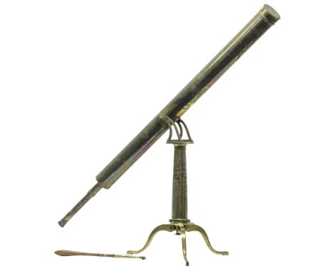 A 3 inch refracting telescope by Jesse Ramsden, London, late 18th century, with tripod stand, together with various lens acce