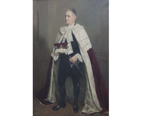 Frank Eastman (1878-1964), Portrait of Lord Nuffield, oil on canvas, signed and dated 1952, 174cm x 121cm. DDS   Illustrated
