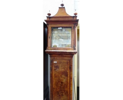 A George III walnut eight day longcase clock, the square 12 inch dial signed 'William Allam, London', (two weights and pendul