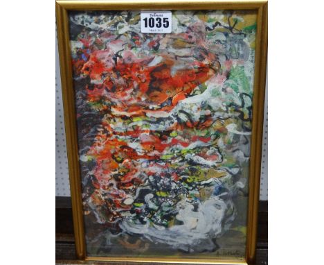 Alexandre Istrati (1915-1991), Abstract composition, gouache, signed and dated '62, 28.5cm x 19.5cm. DDS 