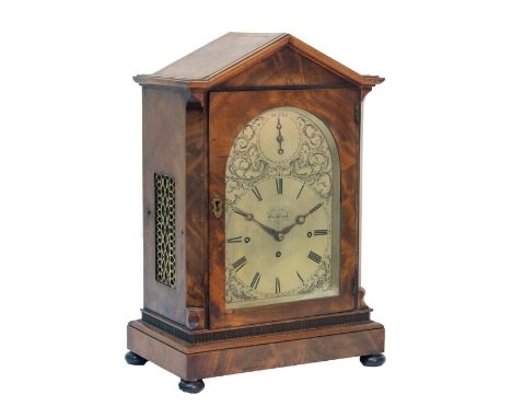 An early Victorian mahogany bracket clock by Busby, Guildford, circa 1840 the eight day quarter repeating movement with repea