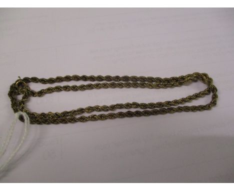 A 9ct gold rope twist chain, 5g