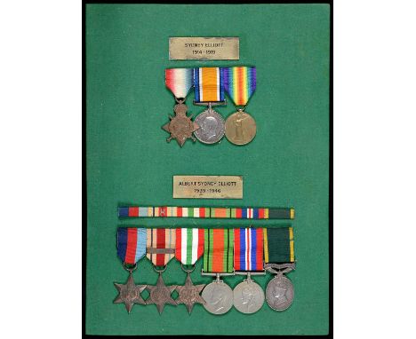 WORLD WARS I AND II FAMILY GROUPS, 1914-15 STAR, BRITISH WAR MEDAL AND VICTORY MEDAL 13632 PTE S ELLIOTT DEVON R (BWM RENAMED