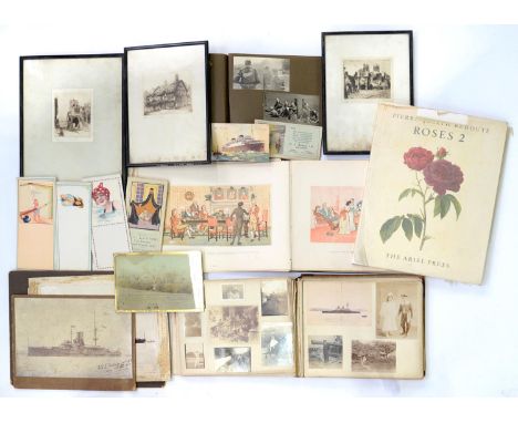 A VICTORIAN PHOTOGRAPH ALBUM, INCLUDING LATE 19TH C BRITISH WARSHIPS, NAVAL OFFICERS AND SOUTH EAST ASIAN SCENES, MAINLY ALBU