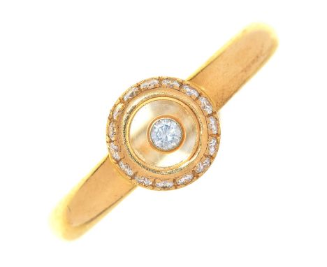 A CHOPARD FLOATING DIAMOND RING, IN 18CT GOLD, SIZE L, 7G 