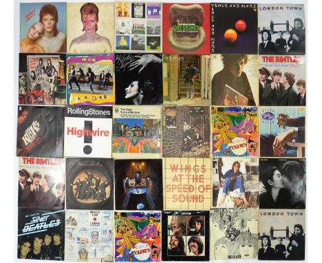 VINTAGE VINYL LP RECORDS, C1960'S AND 70'S, INCLUDING THE BEATLES - REVOLVER, LET IT BE, THE COMPLETE SILVER BEATLES, ROCK N 