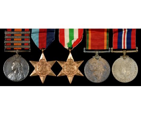 QUEEN'S SOUTH AFRICA MEDAL, FOUR CLASPS CAPE COLONY, ORANGE FREE STATE, TRANSVAAL AND LAING'S NEK 7375 COR J J GUNNING VL CO 