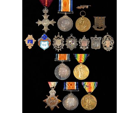 WORLD WAR I TWO GROUPS AND A PAIR TO THREE BROTHERS, COMPRISING THE MOST EXCELLENT ORDER OF THE BRITISH EMPIRE OFFICER'S BREA