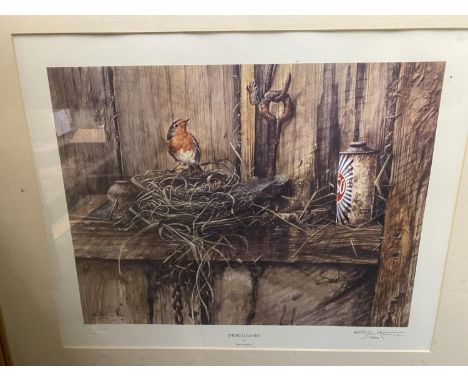 After B Hanlon, limited edition colour print "Spring cleaning" signed in pencil on mount no. 123/850  30 x 39  framed and gla