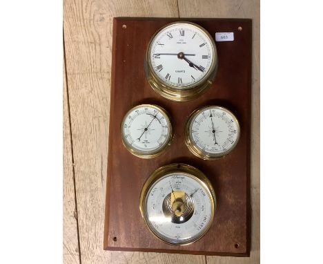 Yachtsman's barometer and clock 