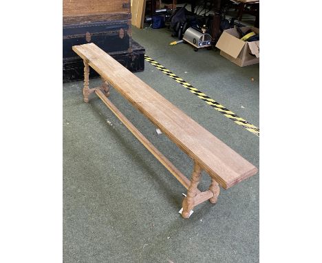 Light oak narrow bench 2 m L x 21 cm wide x 47 cm H 