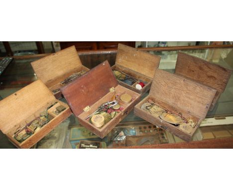 FIVE SETS OF 19TH CENTURY SCALES and two sets of sovereign balances 