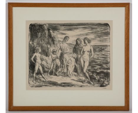 * AUGUSTUS JOHN OM RA (BRITISH 1878-1961),
THE BATHERS
lithograph, signed in pencil
32cm x 40cm
Mounted, framed and under gla