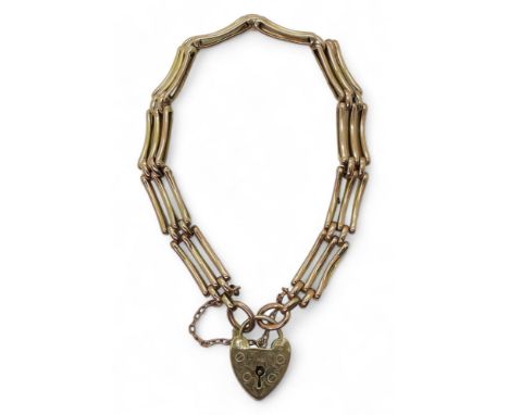 A 9ct gold gate bracelet, length 18.5cm, weight 9.4gms Condition Report:Available upon request