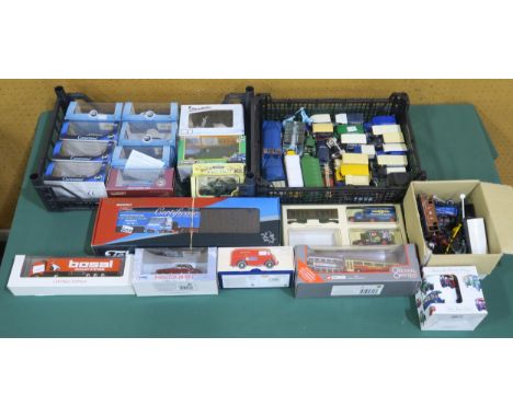 A collection of boxed die-cast model vehicles, largely in 1:43 scale by Oxford, also including a Tekno Scania articulated lor