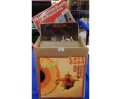 VINYL Records a box of pop and rock, soundtack vinyl LP records with Rush, Michael Jackson, Stranglers, Status Quo, Madonna, 