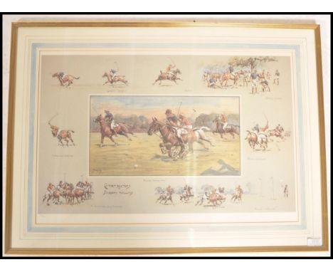 Charles Johnson Payne ( Snaffles ) - 'Carpet Beaters v Bobbery Wallahs', 43x68cm coloured print, framed and glazed limited ed