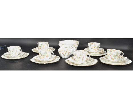 A 19th century Victorian Charles Wileman for Foley bone china ( pre Shelley ) six person tea service consisting of six trios 