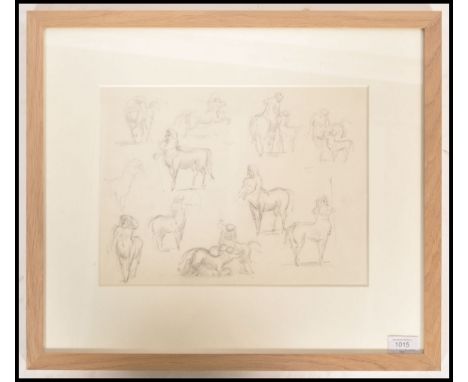 Edward Ardizzone (British, 1900-1979) pencil sketch ' Study of Centaurs ' framed and glazed the sketch depicting Centaurs in 
