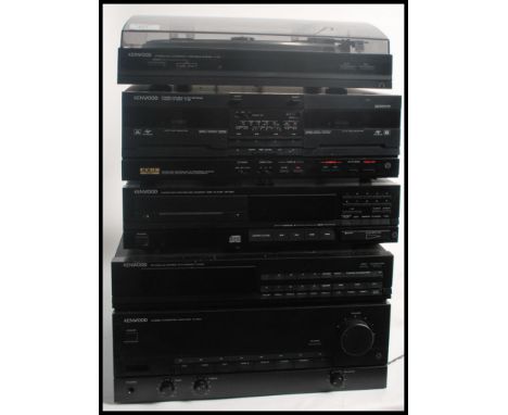 A 20th century retro Kenwood stacking system consisting of record deck, amplifier, receiver etc please refer to images. Measu