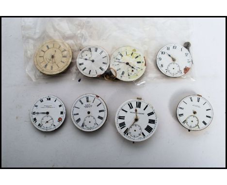 A collection of vintage pocket watch movemnts to include Improved Patent, Kendal &amp; Dent, HJ Norris, Kay of Worcester, thr