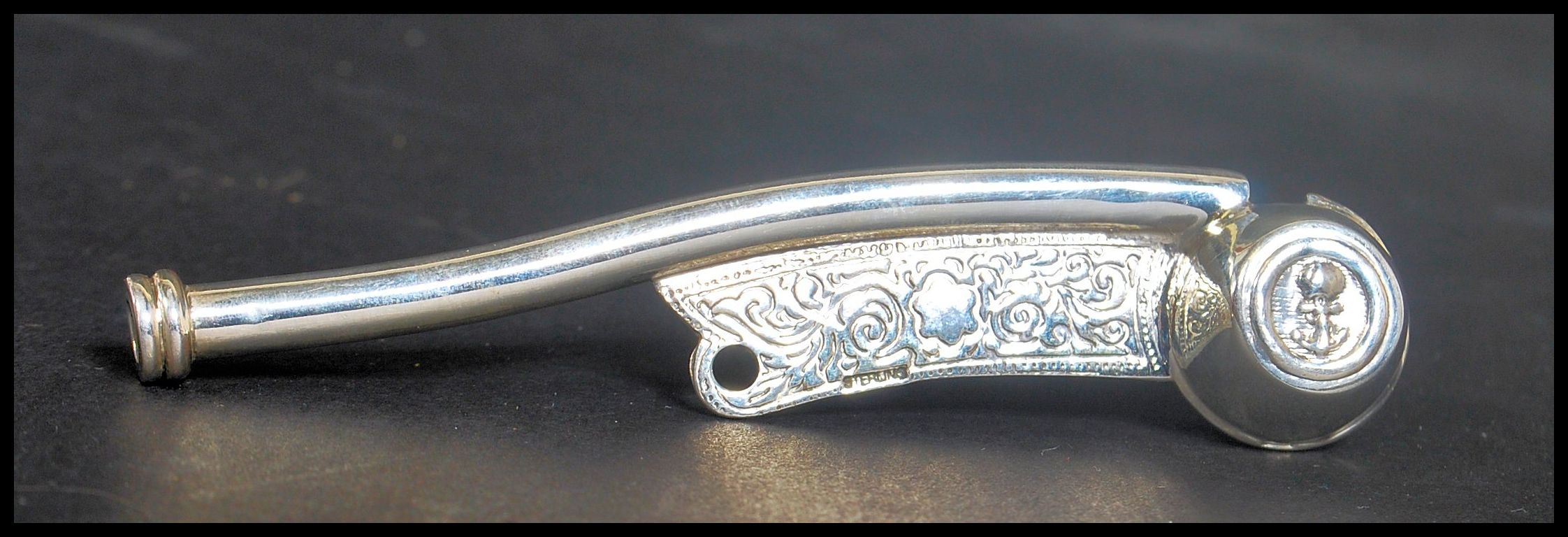 A sterling silver Boatswain Whistle Bosun Call Pipe Nautical Maritime