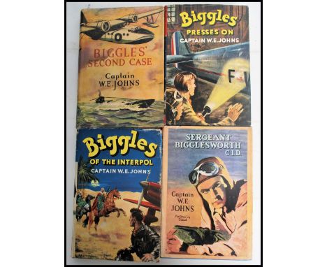 Biggles; A collection of 4x original vintage ' Biggles ' stories by Captain W.E Johns. All first editions, all with original 