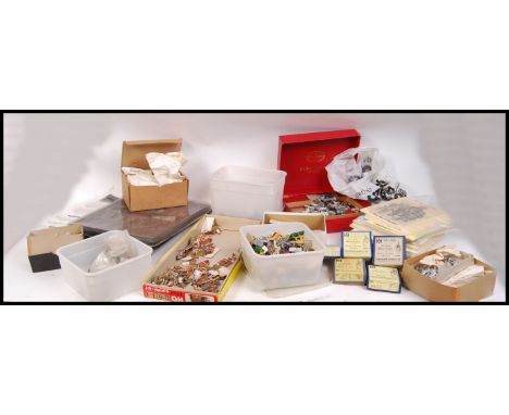 A large collection of assorted 25mm white metal hollowcast / diecast war gaming / model soldier making related items. To incl