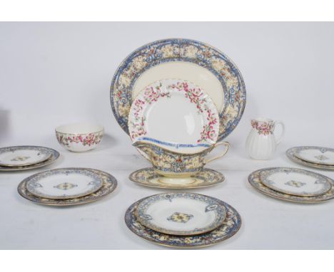 A collection of Royal Worcester Porcelain to include an unusual Fide-Et-Fiducia marked part service including meat platter to