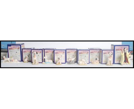 A collection of ten Royal Doulton Walt Disney's 101 Dalmatians ceramic figurines to include Cruella De Vil, DM10 Lucky and Fr