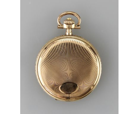HTU "Eterna"Savonette - Gehäuse (drei Deckel) Gelbgold 14kt., beide Deckel mit feiner Sonnengravur, Rand umlaufend reliefiert