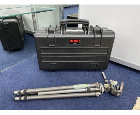'CALUMET' CAMERA CASE, along with a tripod camera stand