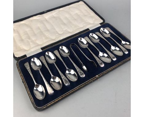 ROYAL WORCESTER CAKE PLATE, in original box, along with a cased set of silver plated cutlery and other flatware including sil