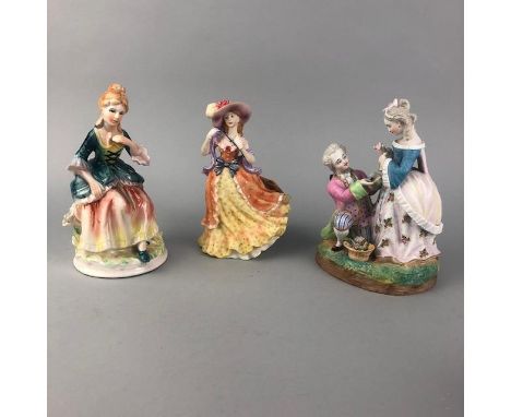 LEONARDO COLLECTION FIGURE OF 'EMMA', 17cm high, along with other ceramic figures (8)