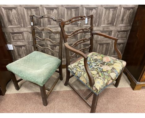 SET OF SIX 19TH CENTURY MAHOGANY LADDER BACKED DINING CHAIRS