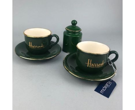 ROYAL CROWN DERBY IMARI PATTERN MINIATURE CUP AND SAUCER, along with other ceramics, including Noritake and Harrods cups and 