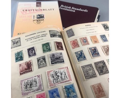 COLLECTION OF STAMPS AND FIRST DAY COVERS, contained in an album of world stamps, also a folder containing aerogrammes and Ge