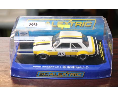 Boxed Scalextric Electric Model Car C3489 Ford Escort MK 1 Brown &amp; Geeson 2012 JD Classics Series Champion 
