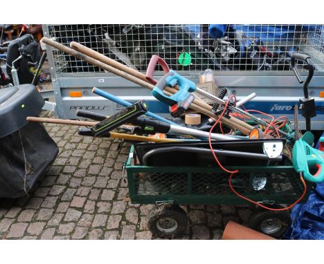 Trolley of assorted Garden Tools 