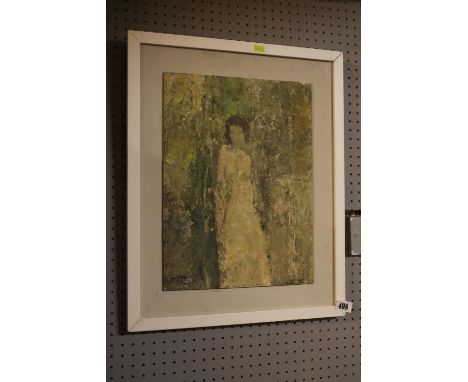 Framed Impressionist painting of a woman indistinctly signed to bottom right 