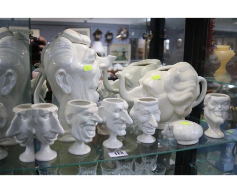 Collection 1980s Spitting Images ceramics to include Margaret Thatcher, Royal Family etc. made by Luck &amp; Flow