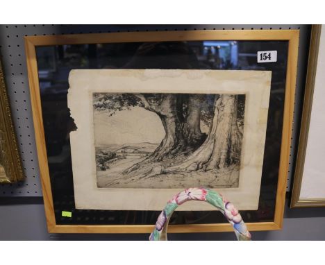 Dorothy Woollard 1896 - 1986; Arundel Park etching signed in Pencil 