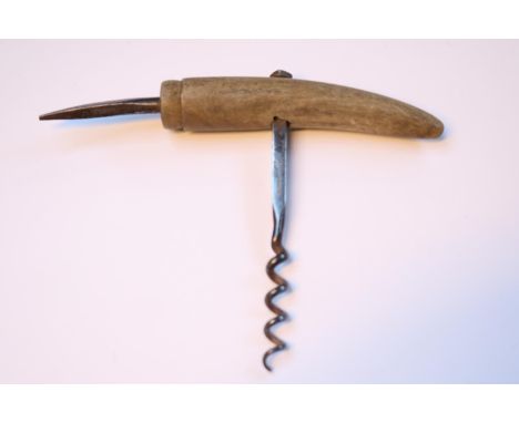 Antler Handled C J Johnson late 19th century Corkscrew